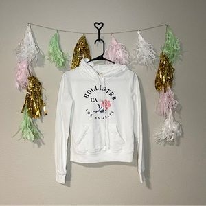 Hollister White Floral Hoodie